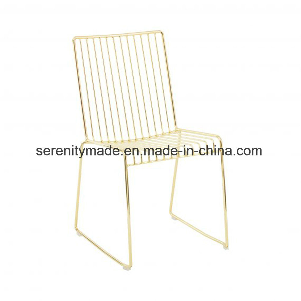 Replica Gold Metal Mesh Wire Dining Room Chairs From China