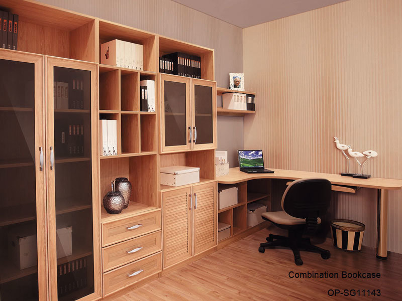 Modern Wood Grain Melamine Office Bookcase (SG11143)