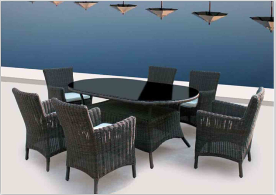 Rattan Outdoor Leisure Table with Chair