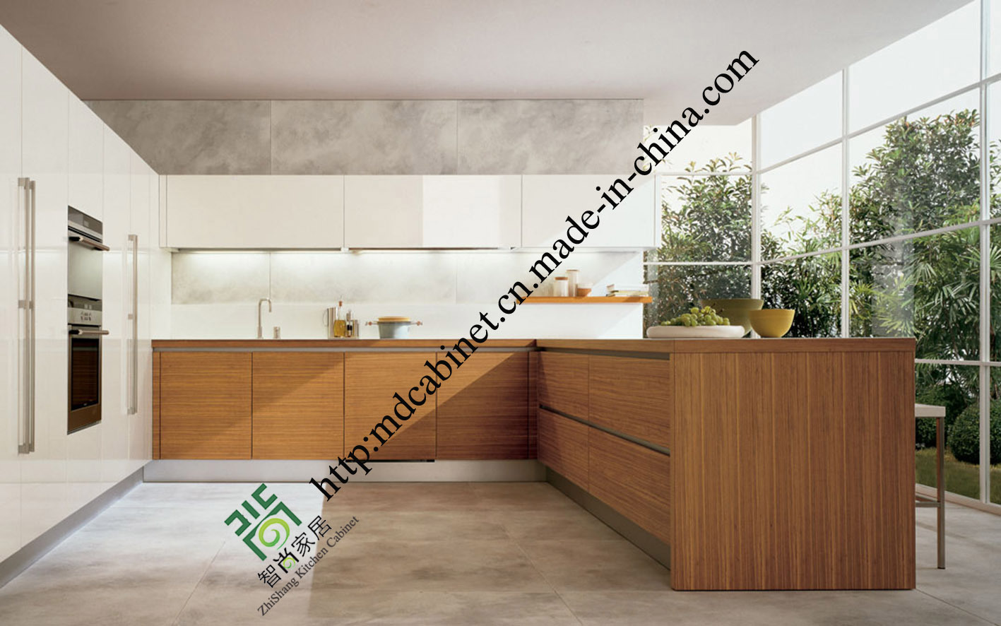 Melamine Kitchen Furniture Modern Kitchen Cabinets (ZS-393)
