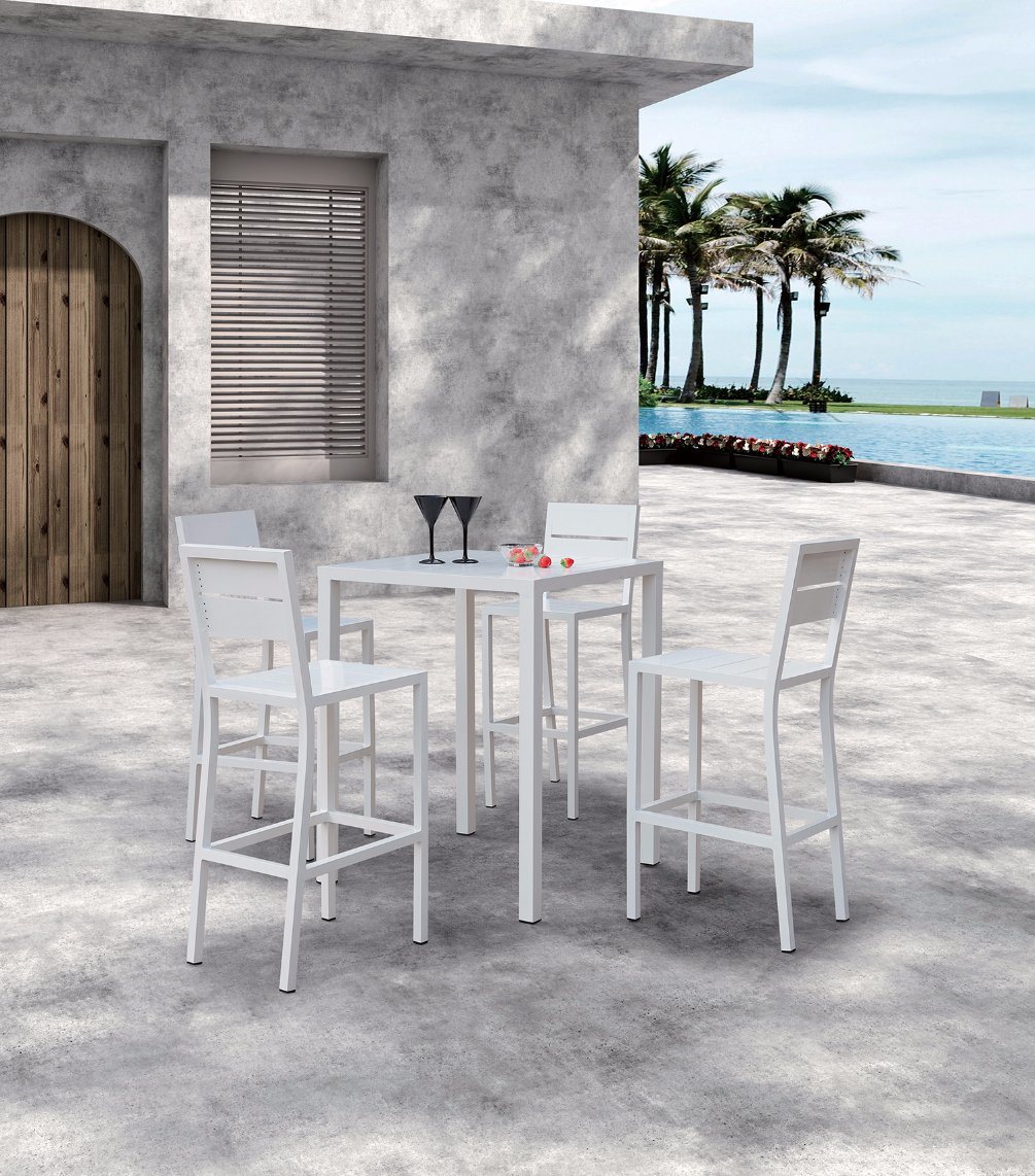 Outdoor Patio Furniture Effiel Dining Plastic Wood Home Hotel Bar Office Chair and Table (J676)