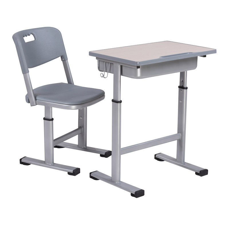 Made in China Wooden Material School Furniture Single Desk and Chair