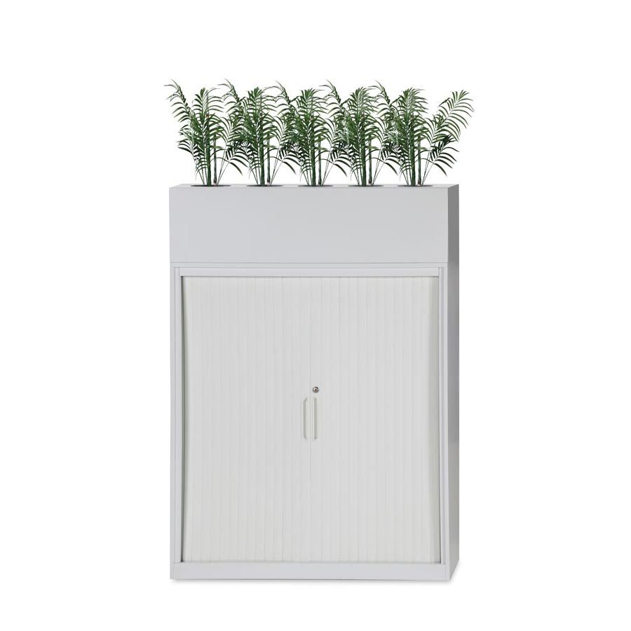 Office Furniture Steel Roll Door File Cabinet with Planter Box