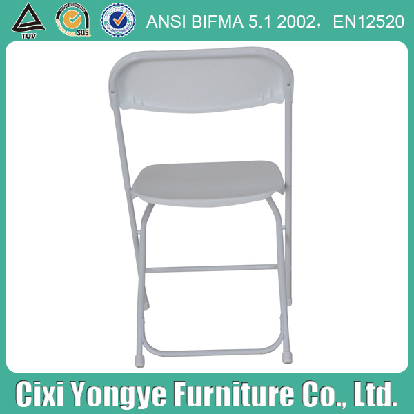 White Metal Frame Plastic Folding Chair for Party