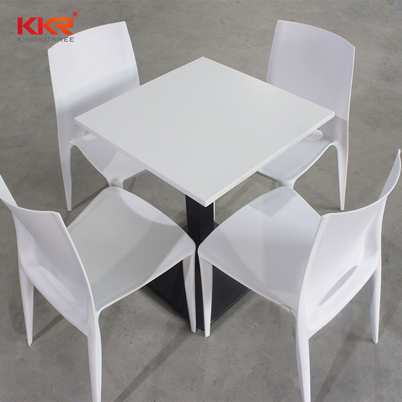 Custom Size White Artificial Stone Dining Tables for Restaurant Furniture