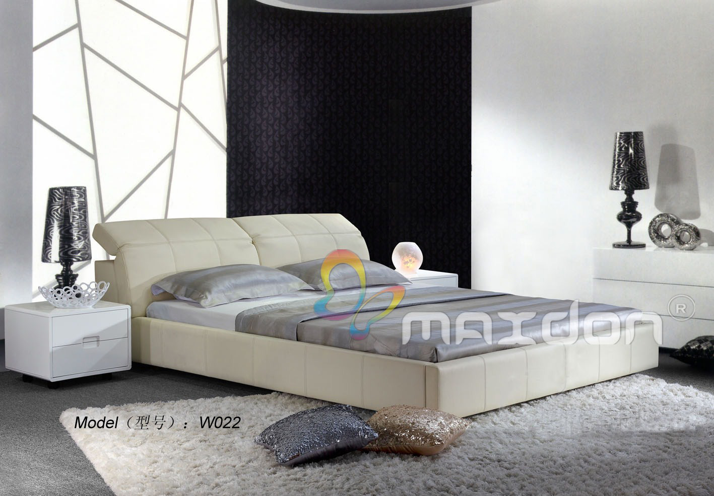 Leather Bed, Soft Bed (W022)