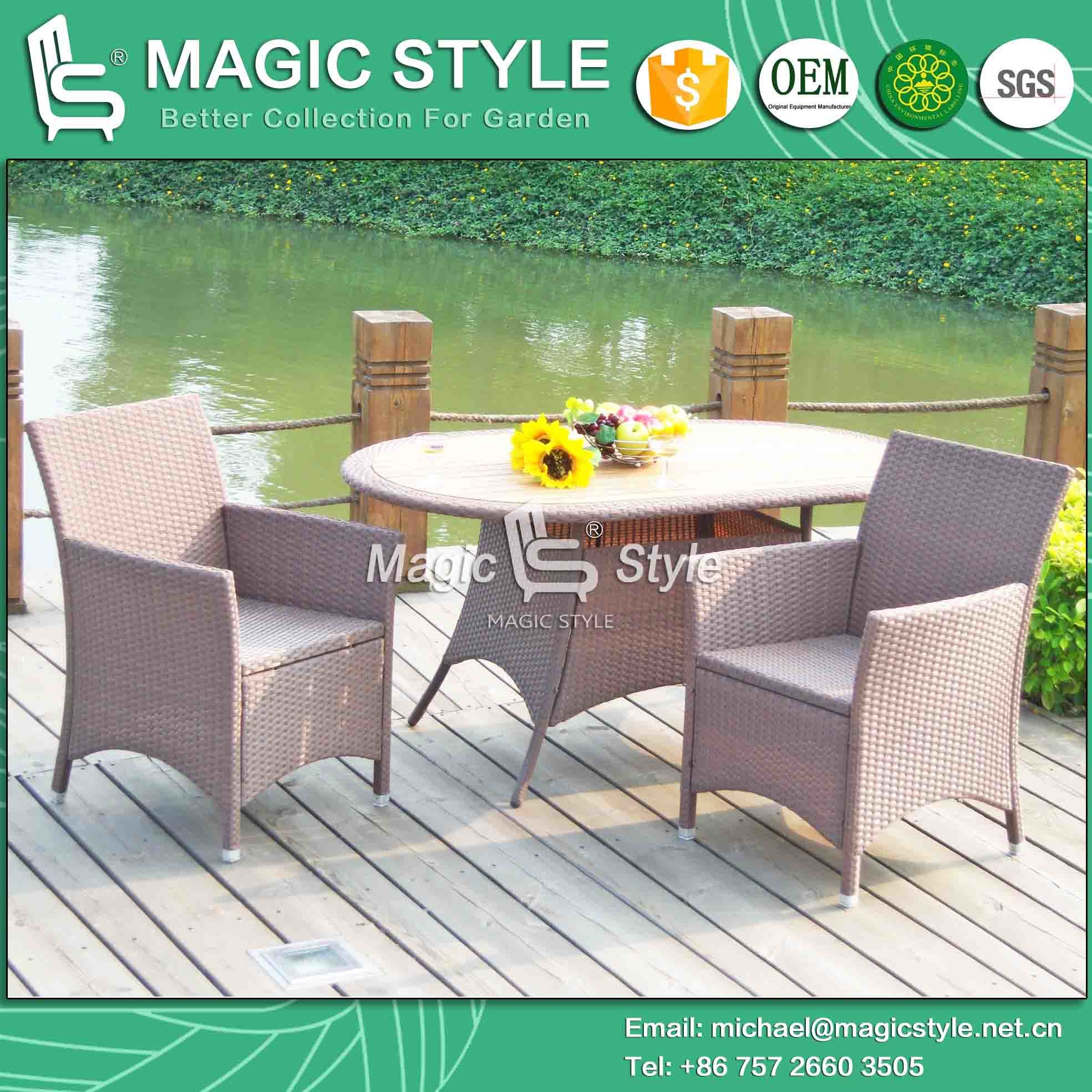 Kd Wicker Dining Set Rattan Kd Dining Chair Garden Dining Chair (Magic Style)