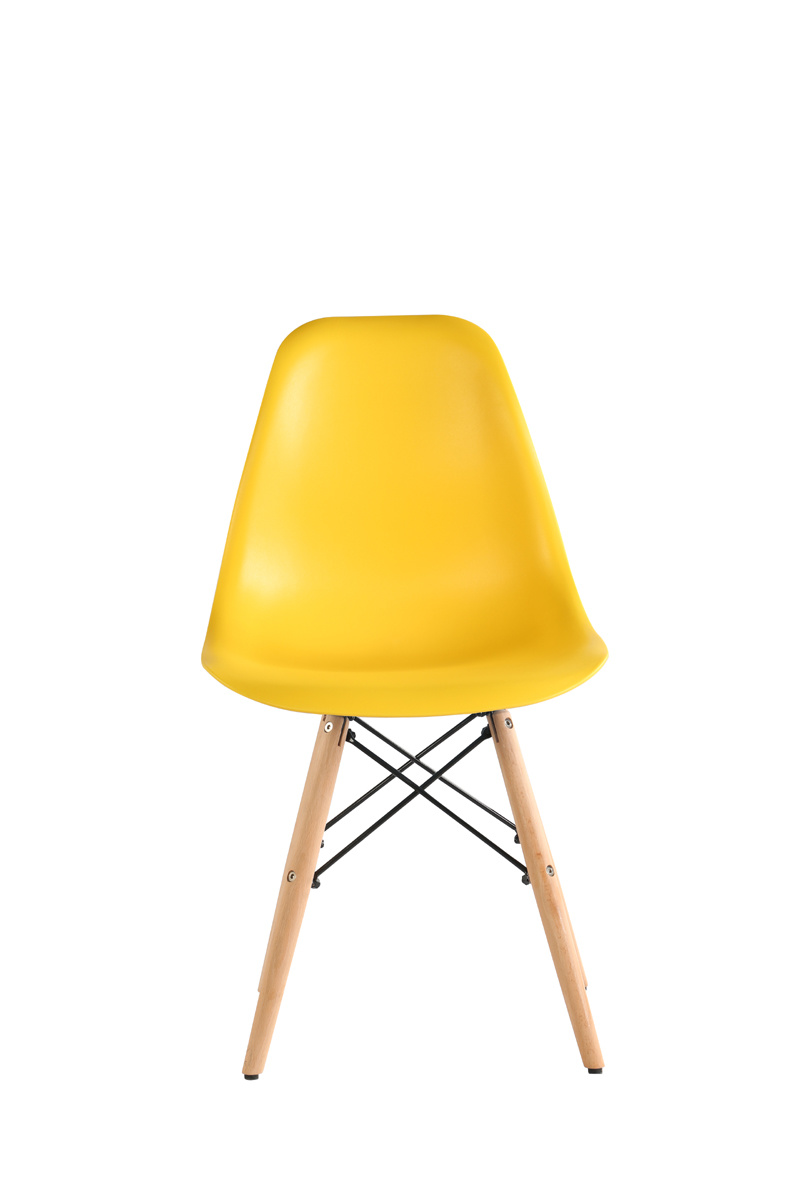 Yellow Emes Style Plastic Dining Chair