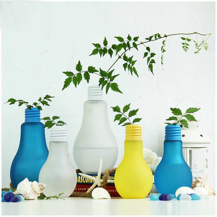Glass Colorfull Vase with LED Light Decoration