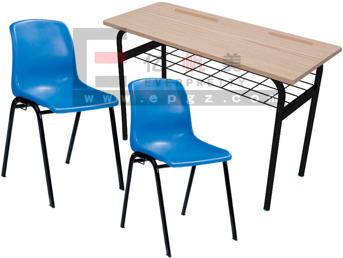 School Furniture Double Student Desk with Plastic Chair