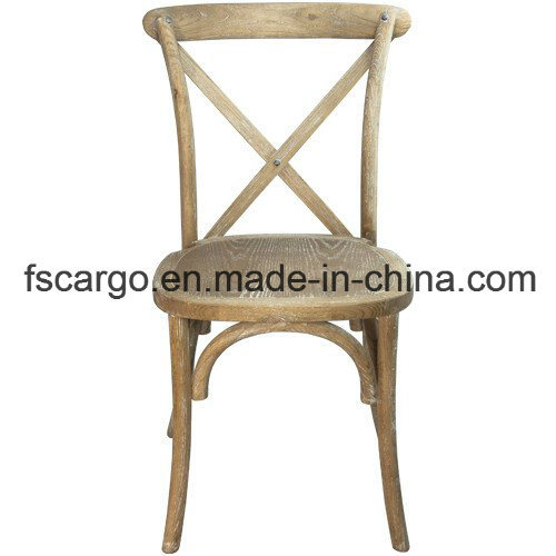 X-Back Rustic Cross Back Beech Wood Chair with White Grain (CGW1606)