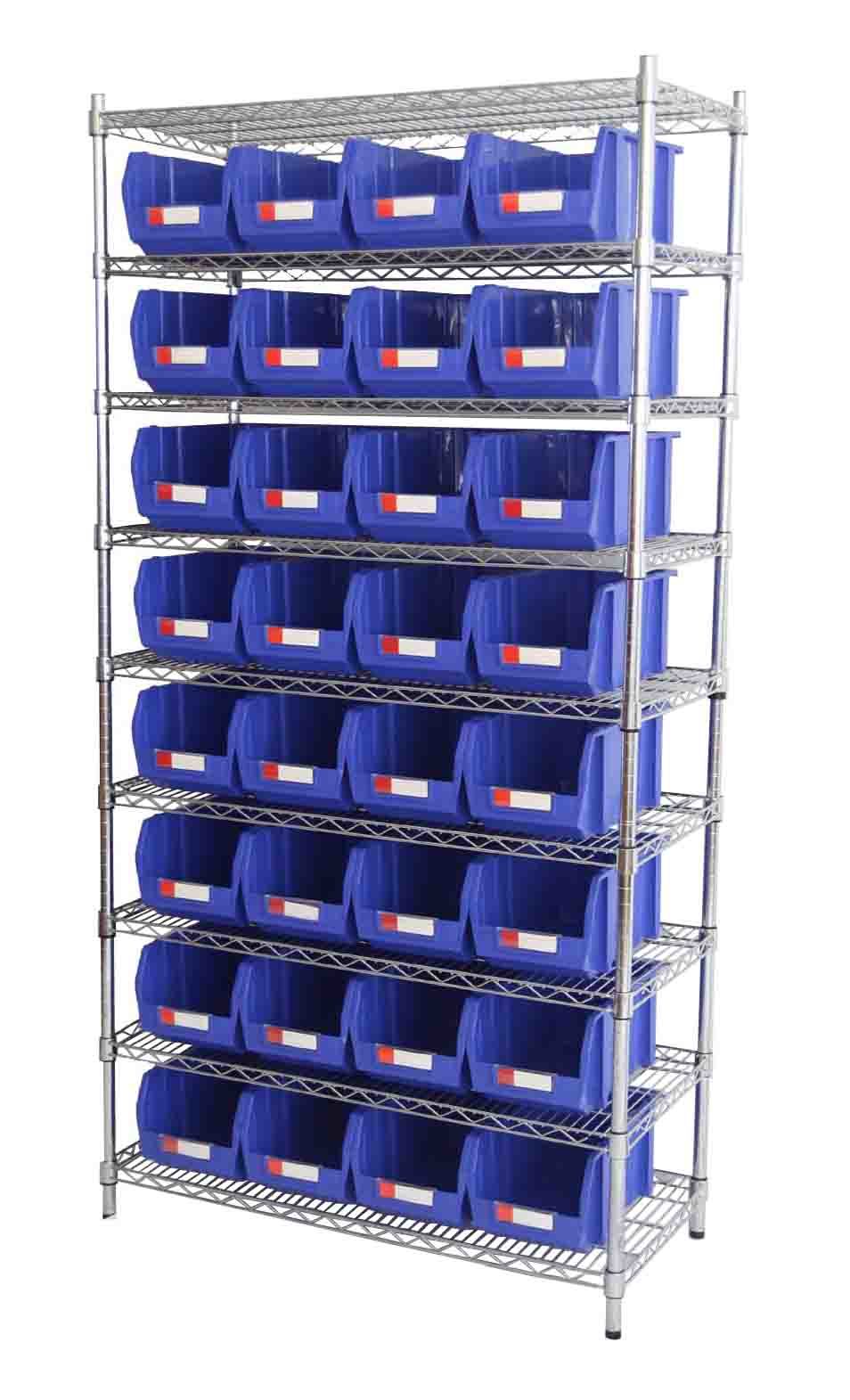 Wire Shelving, Convenient Bin Shelving Systems (WSR3618-004)