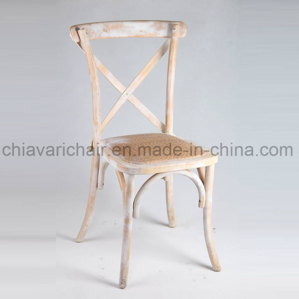 Solid Wood Sillas Wedding Event Cross Back Dining Chair