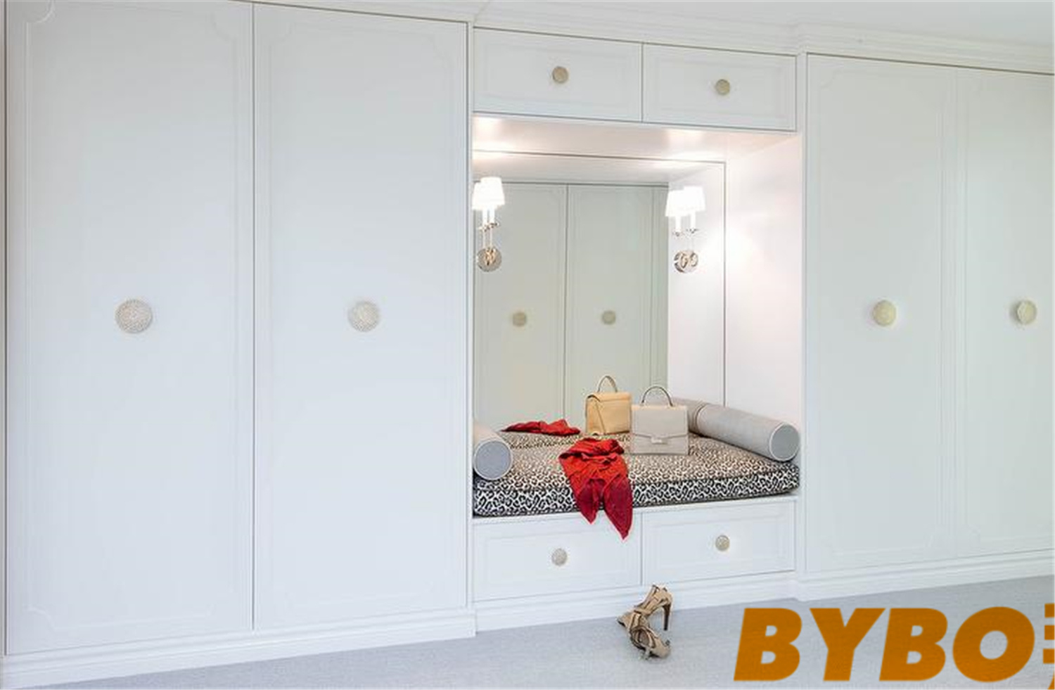 Built in Closet Bench with Floor Tc Ceiling Wardrobe Cabinets (BY-W-60)