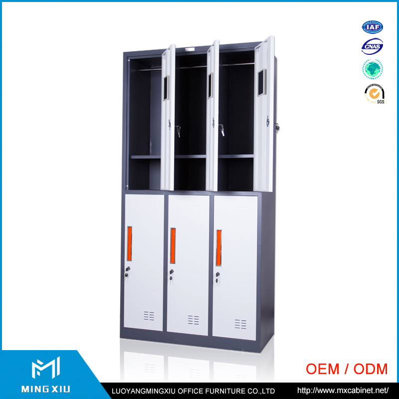 China Mingxiu 6 Door Industrial Metal Storage Cabinets / Gym Steel Clothes Cabinet