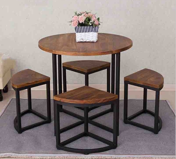 Metal Furniture Iron Table and 4 Stools M071