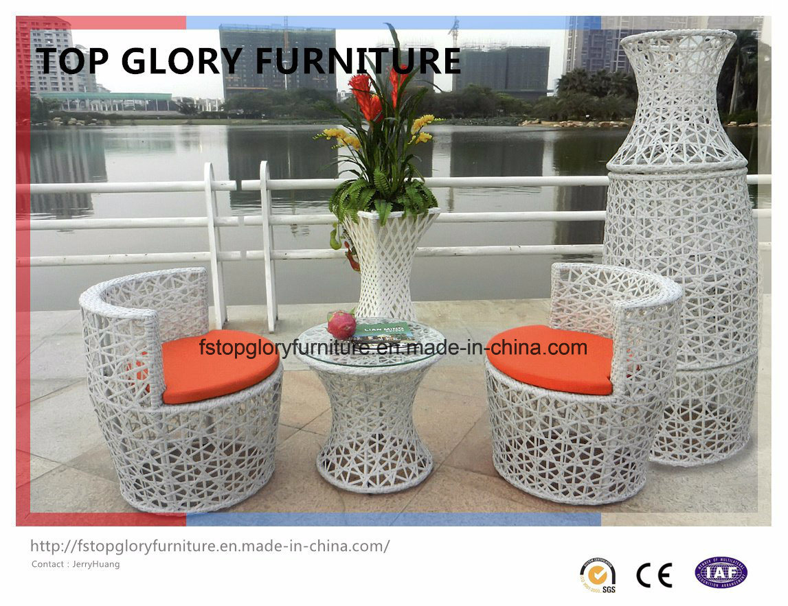 Aluminum Ootdoor Rattan Sofa Vase Set (TGBS-001)