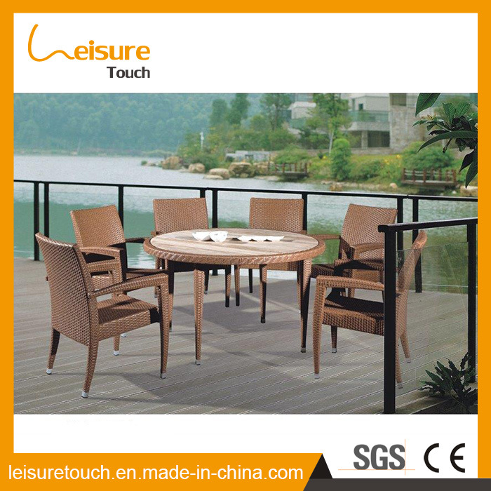 Outdoor Garden Furniture All Weather Wicker Rattan 6 Seater Dining Furniture Table Set