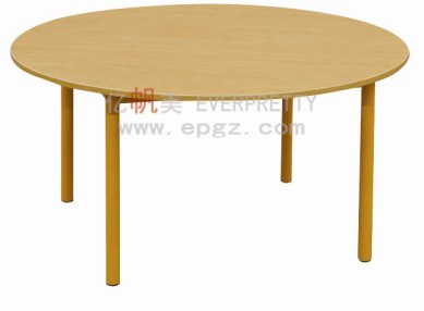 Metal Frame Wood Round Table