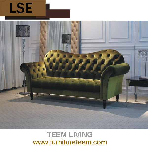 Royal Hotel Furniture Lobby Leather 3 Seat Sofa Set