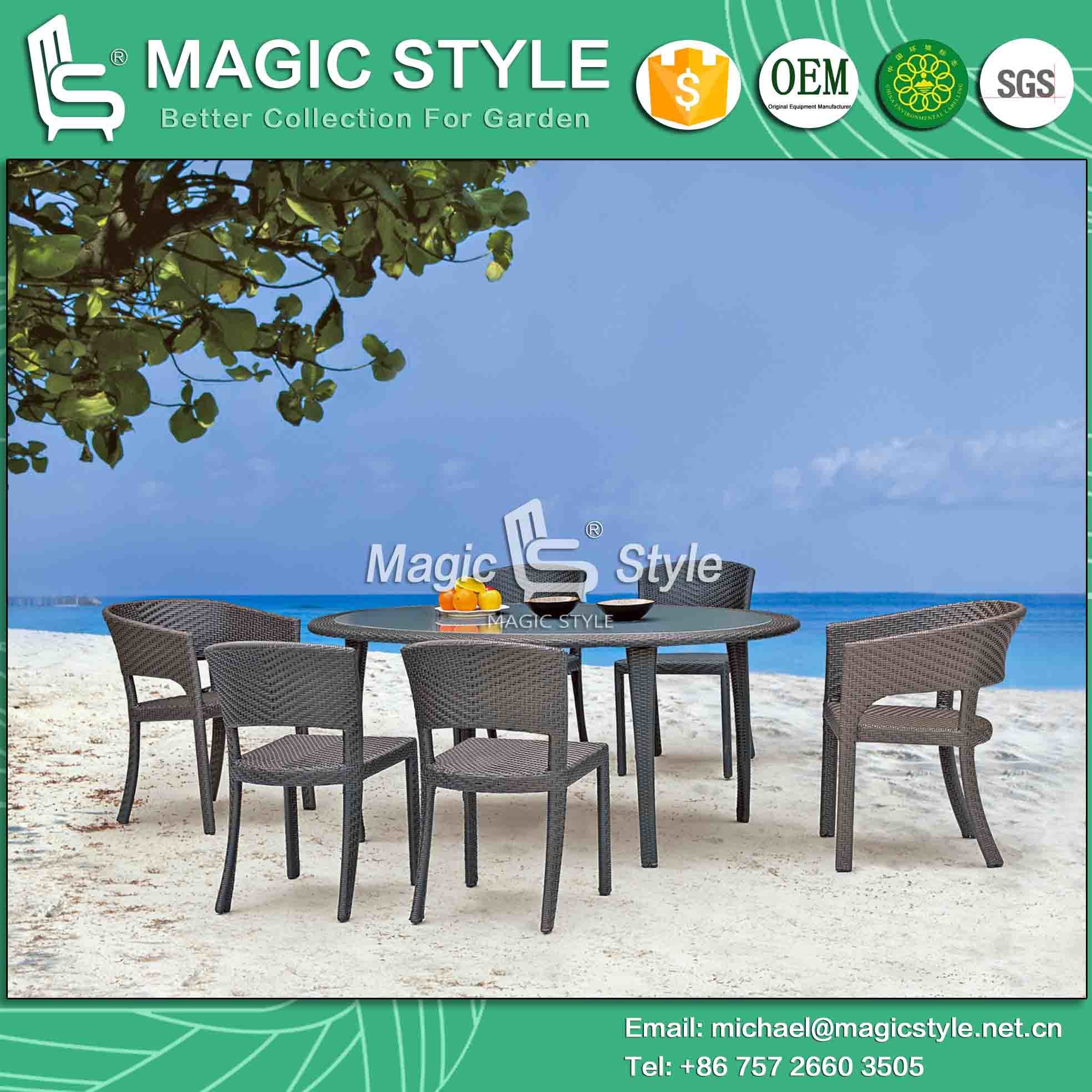 Outdoor Dining Set Rattan Chair (Magic Style)