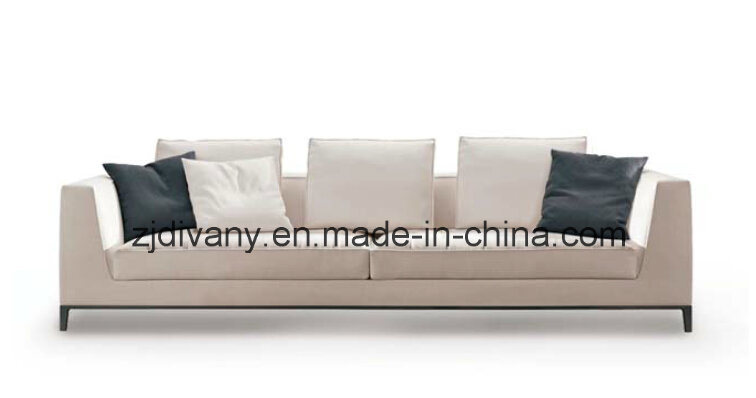 Italian Style Wooden Leather Sofa 3 Seats Sofa Fabric (D-68-D)