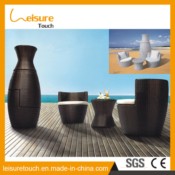 New Designs Vase Shape a Table with Two Seats Outdoor Garden Furniture Patio Rattan Leisure Table Set