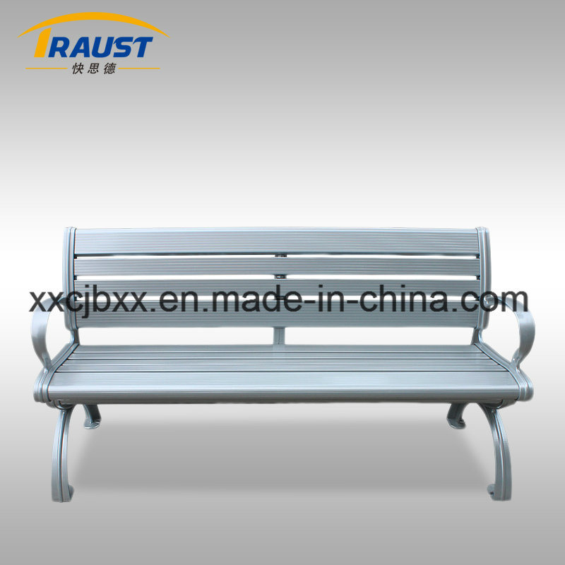 Aluminum Antique Park Bench, Public Seating Metal Bench with Back