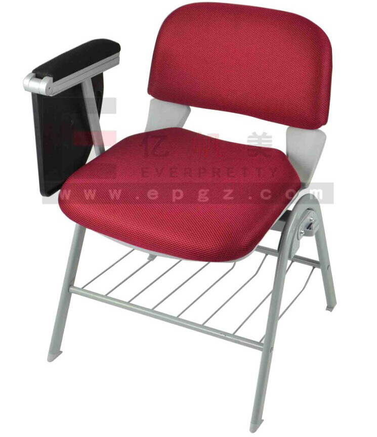 Red Fabric Classroom Chair with Folding Tablet Arm