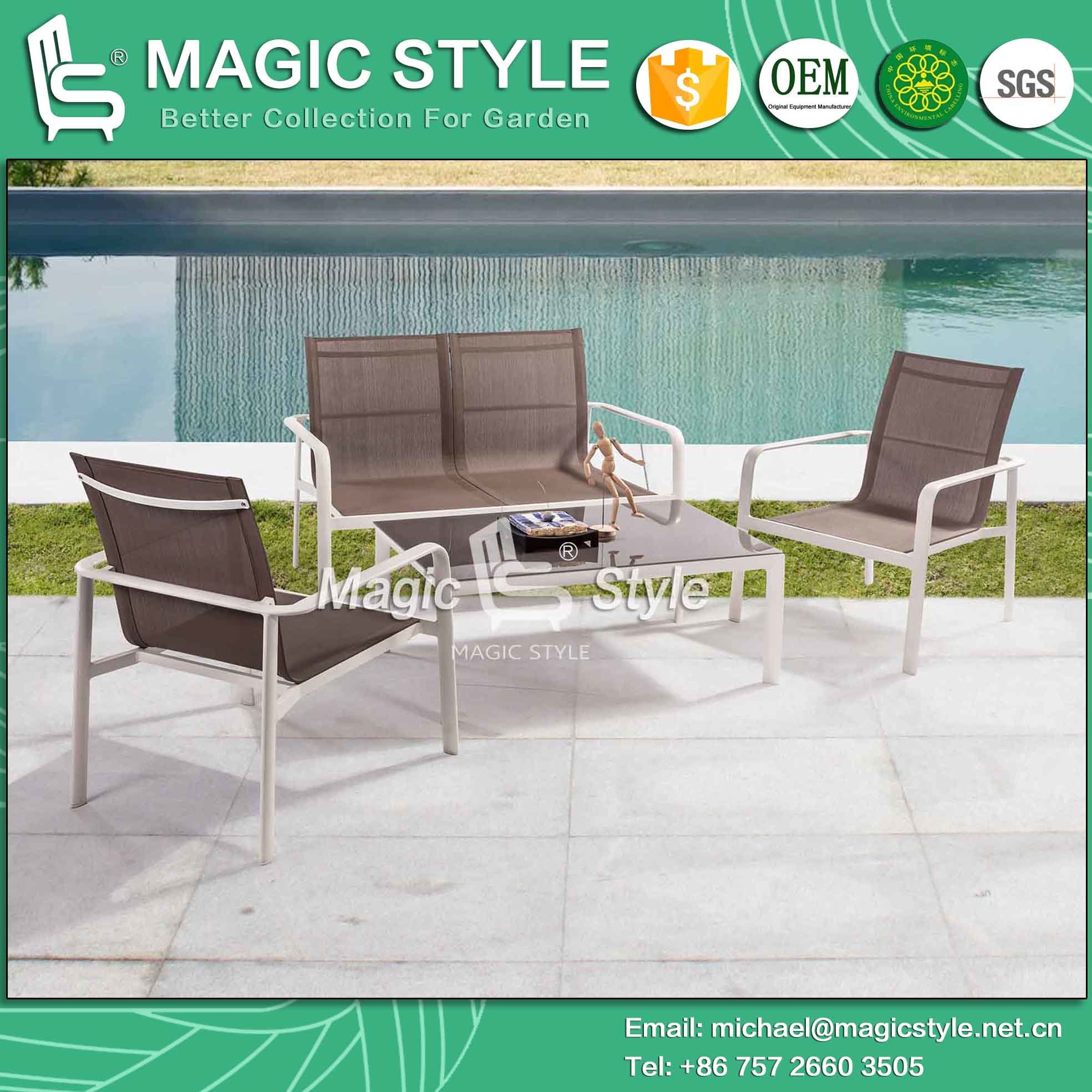 Sling Sofa Set Textile Chair Textile Furniture Outdoor Furniture Aluminum Furniture Stackable Chair (Magic Style)