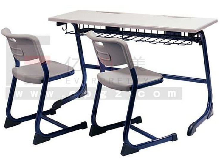 Popular India Wooden School Furniture Double School Student Desk and Chair