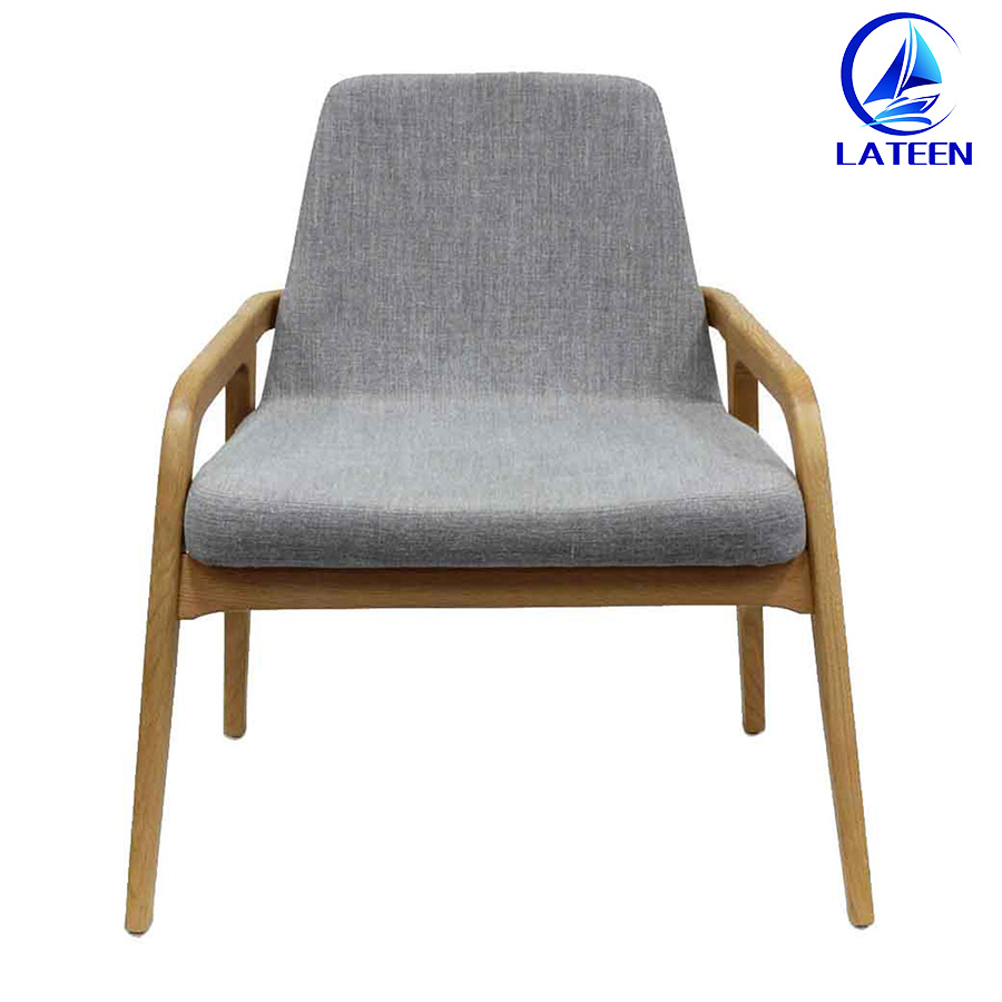 Comfy Fabric Cushion Metal Furniture Wood Like Sofa Chair