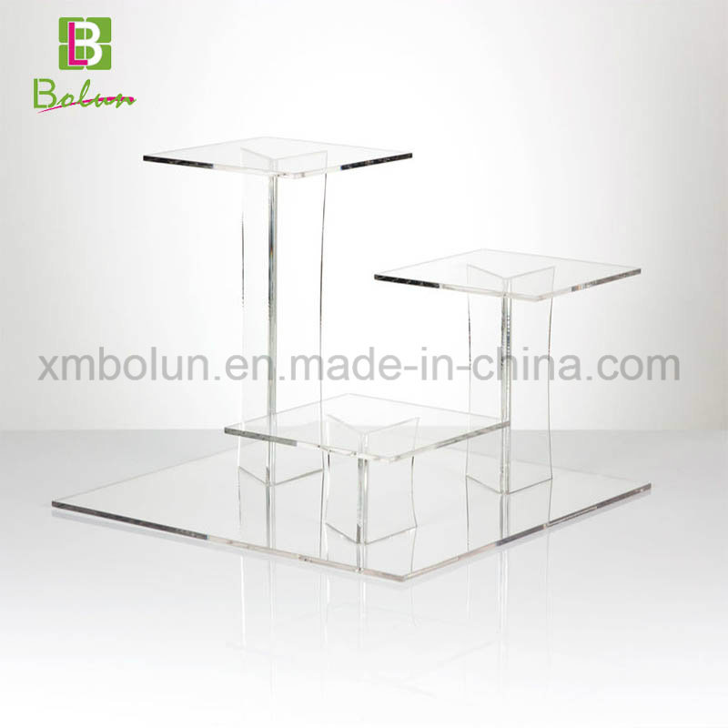 Pop Corrugated Plastic Floor Standing Acrylic Display for Cup Cake Stand