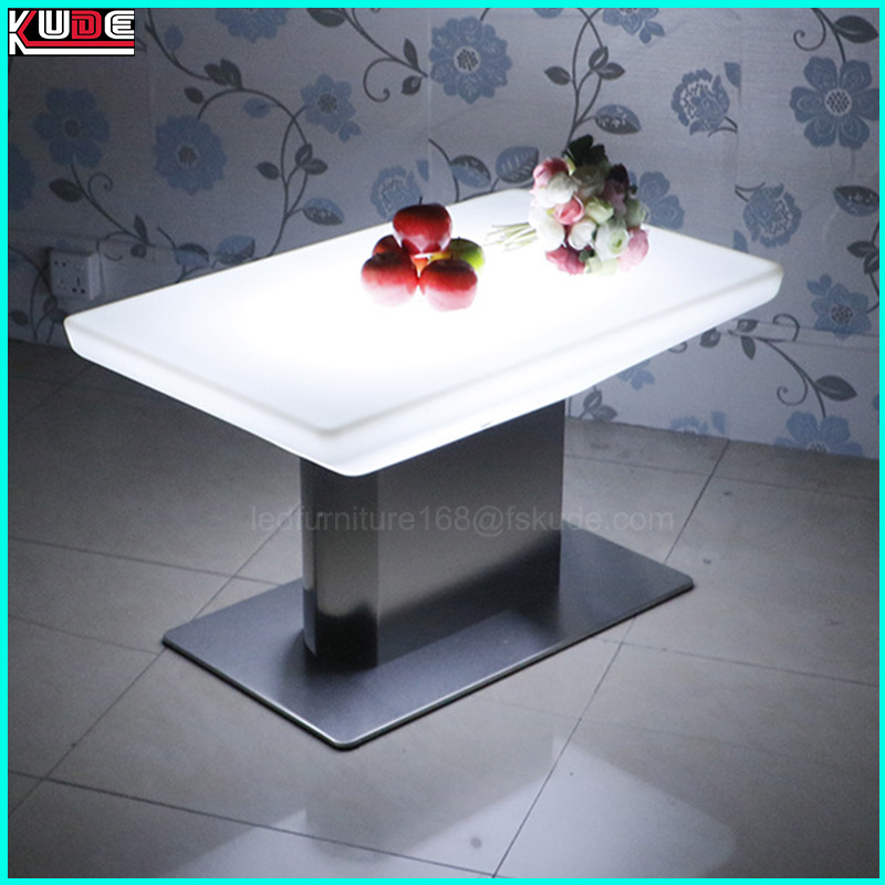 PE Coffee Table with Stainless Steel Base Side Table
