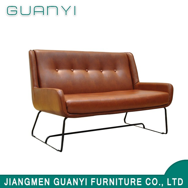 Real Leather Sofa with Stainless Steel Legs