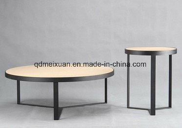 Round Steel Wood Finishes, Wrought Iron Big Sitting Room Tea Table and a Few Can Be Customized (M-X3700)