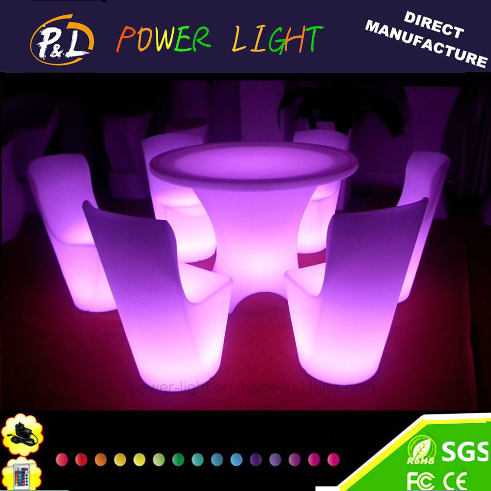 Lighted Furniture Multicolor Changing Plastic LED Dining Table