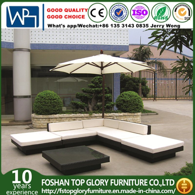 New Style Handmade Outdoor Garden Patio Furniture Sitting Room Rattan Corner Sofa (TG-JW35)