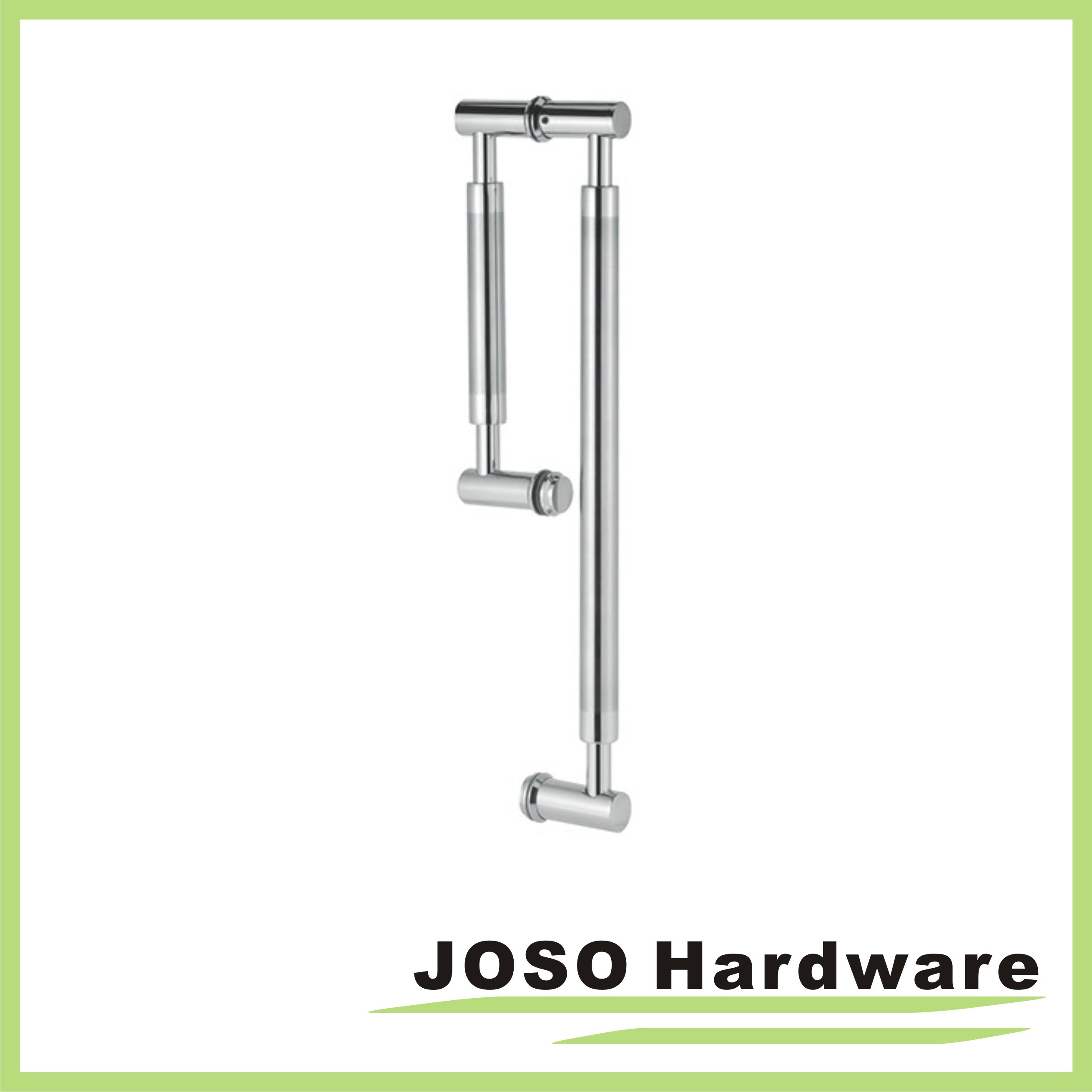 Brushed Stainless Back-to-Back Straight Combination Push and Pull Handle Set
