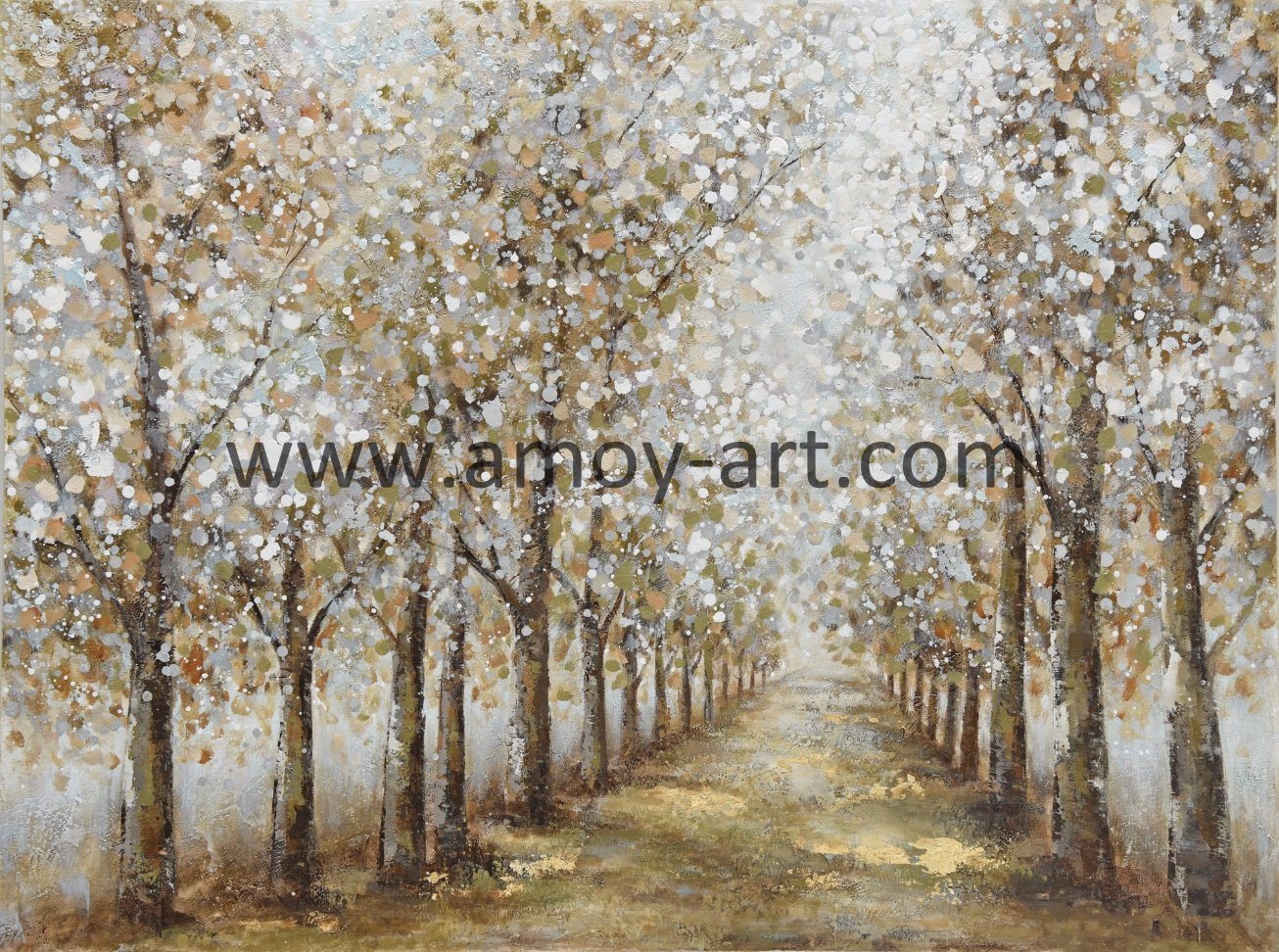 Chinese Handmade Canvas Tree Oil Paintings for Wall Decor