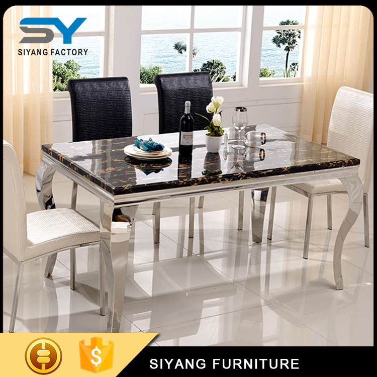 Dining Furniture Dining Set Glass Dining Table Stainless Steel Table