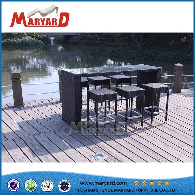 Unique Rattan Outdoor Furniture High Top Bar Table and Chair