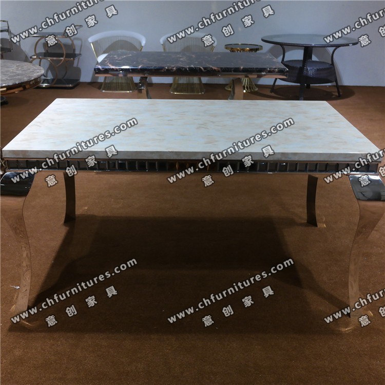 Modern Marble Top Stainless Steel Dining Table Legs with Fashion Designs Yc-St33