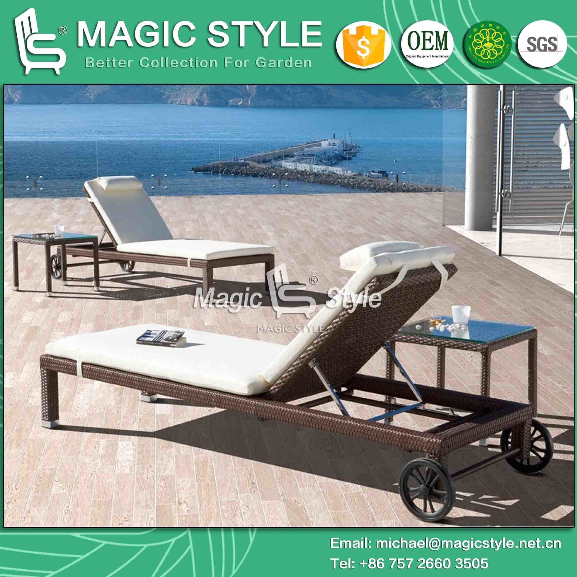 Modern Wicker Sunlounger Special Weaving Daybed (Magic Style)