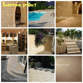 Haobo Stone Factory Direct Sale of Tumbled Light Beige Limestone Tiles
