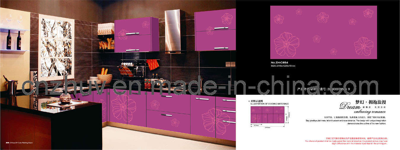 American Style Intergral Cabinet With UV Color Painting Panel and Kitchen Door Panel and Soliding Door and Melarmine MDF Faced Panel (ZH-C854)