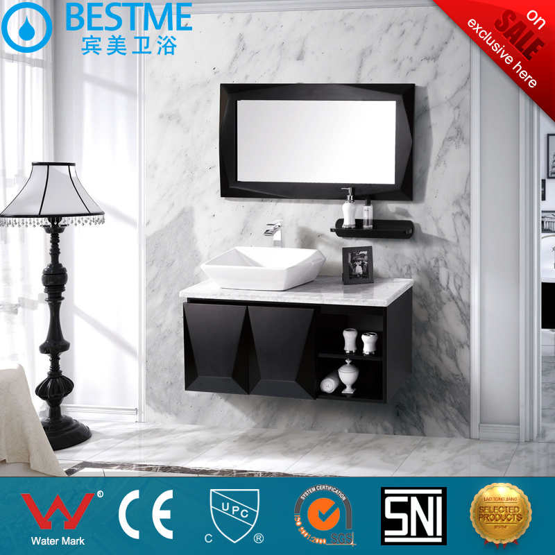 Hotel Design Black Color Solid Wood Bathroom Cabinet by-X7032