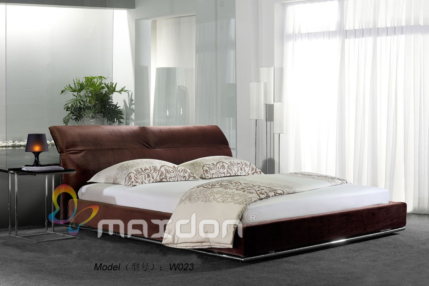 Modern Bedroon Soft Leather Bed (W023)