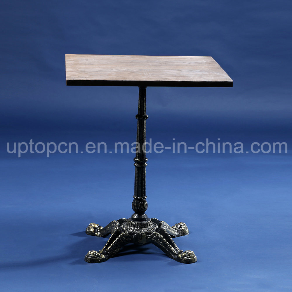 Square Restaurant Furniture Table with Wooden Table Top and Vintage Style Table Leg (SP-RT562)
