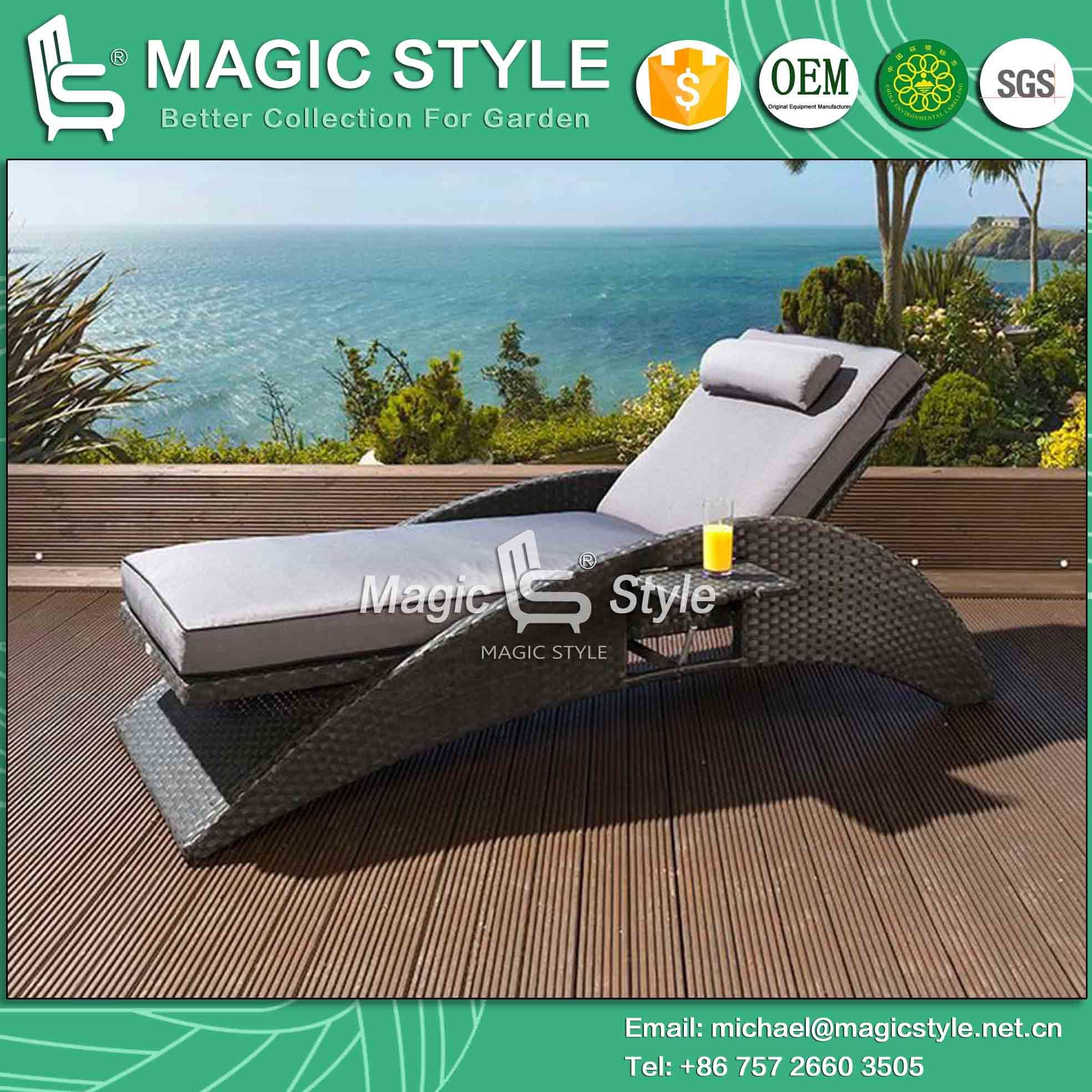 Rattan Sunlounger Wicker Sunlounger Outdoor Furniture Garden Furniture Patio Furniture Hotel Project Pool Daybed Modern Sun Bed Deck Daybed (Magic Style)